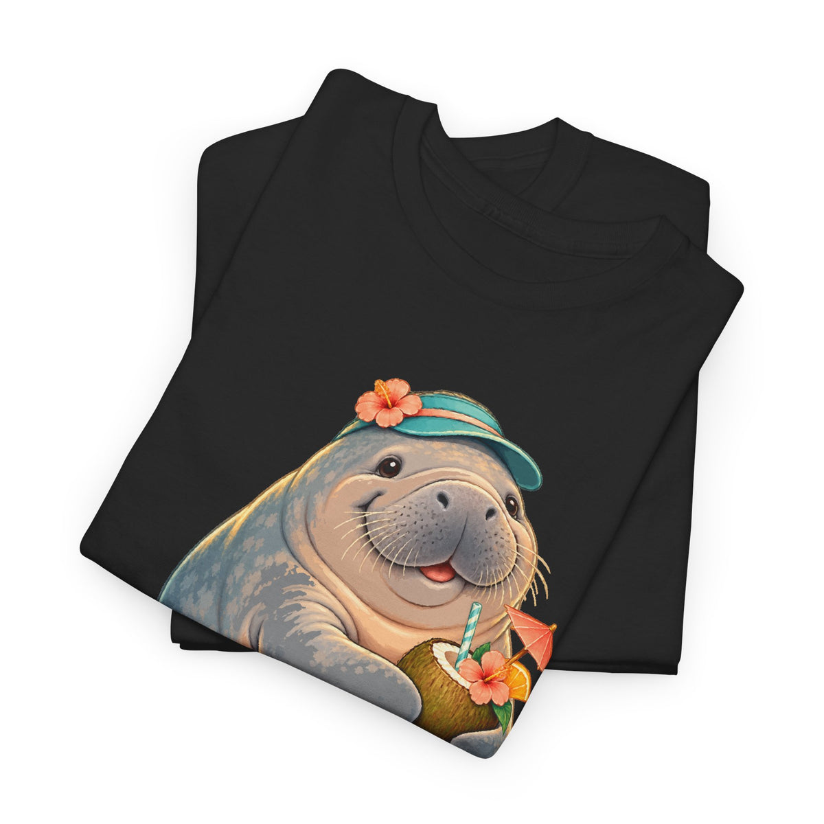Chubby Mermaid Tropical Day Off Manatee T-Shirt