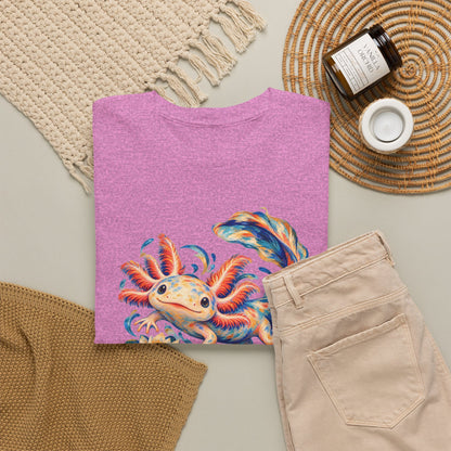 Swirling Axolotl and Lily Bloom T-Shirt