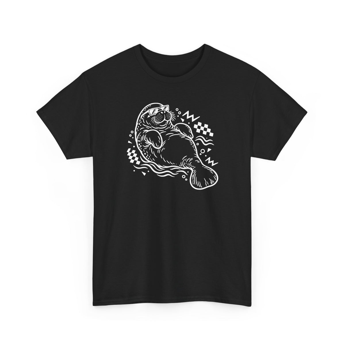 Retro floating manatee mascot T-Shirt