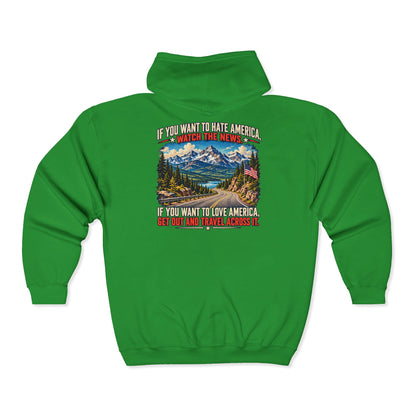 Travel America – Gildan 18600 Zip-Up Hoodie | 024