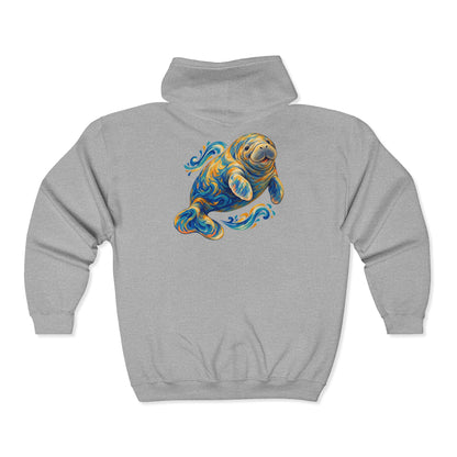 Golden Drift Manatee Zip-Up Hoodie