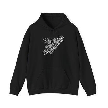 Soaring Cape-Wearing Sasquatch Pullover Hoodie