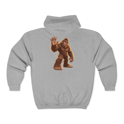 Friendly Sasquatch High Five Zip-Up Hoodie