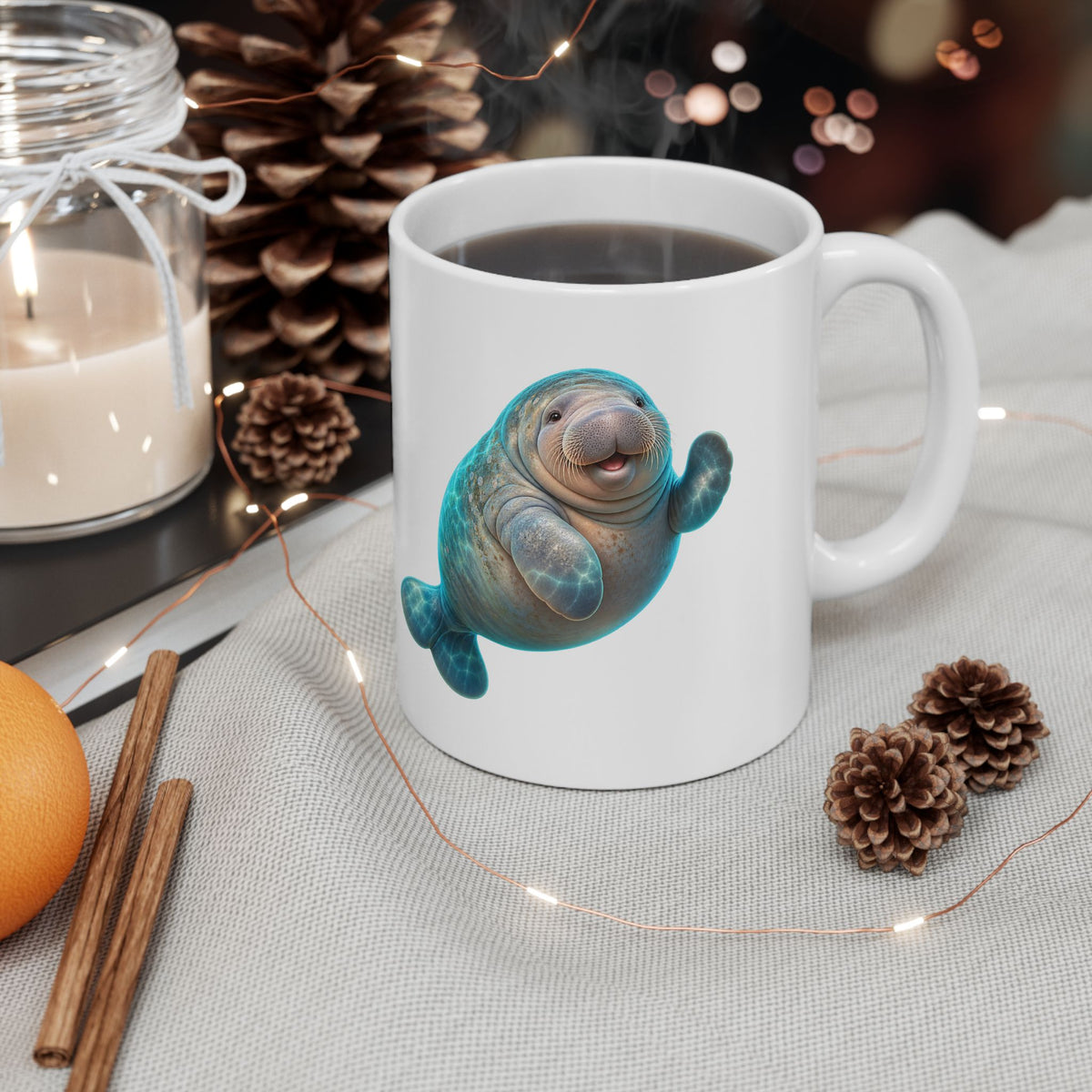 Friendly Flipper Manatee Mug