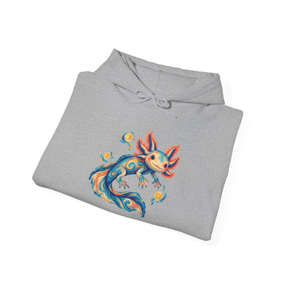 Starwater Axolotl in Turquoise and Coral Pullover Hoodie