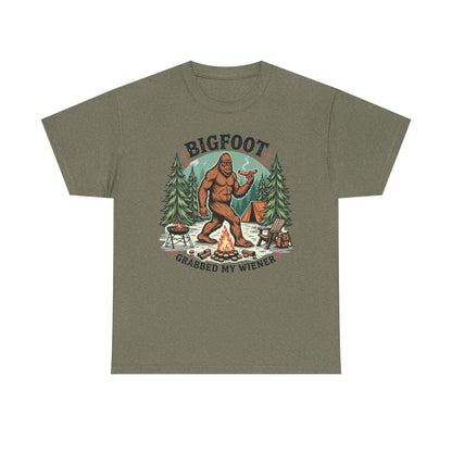 Bigfoot Grabbed My Wiener T-Shirt | Funny Camping Tee