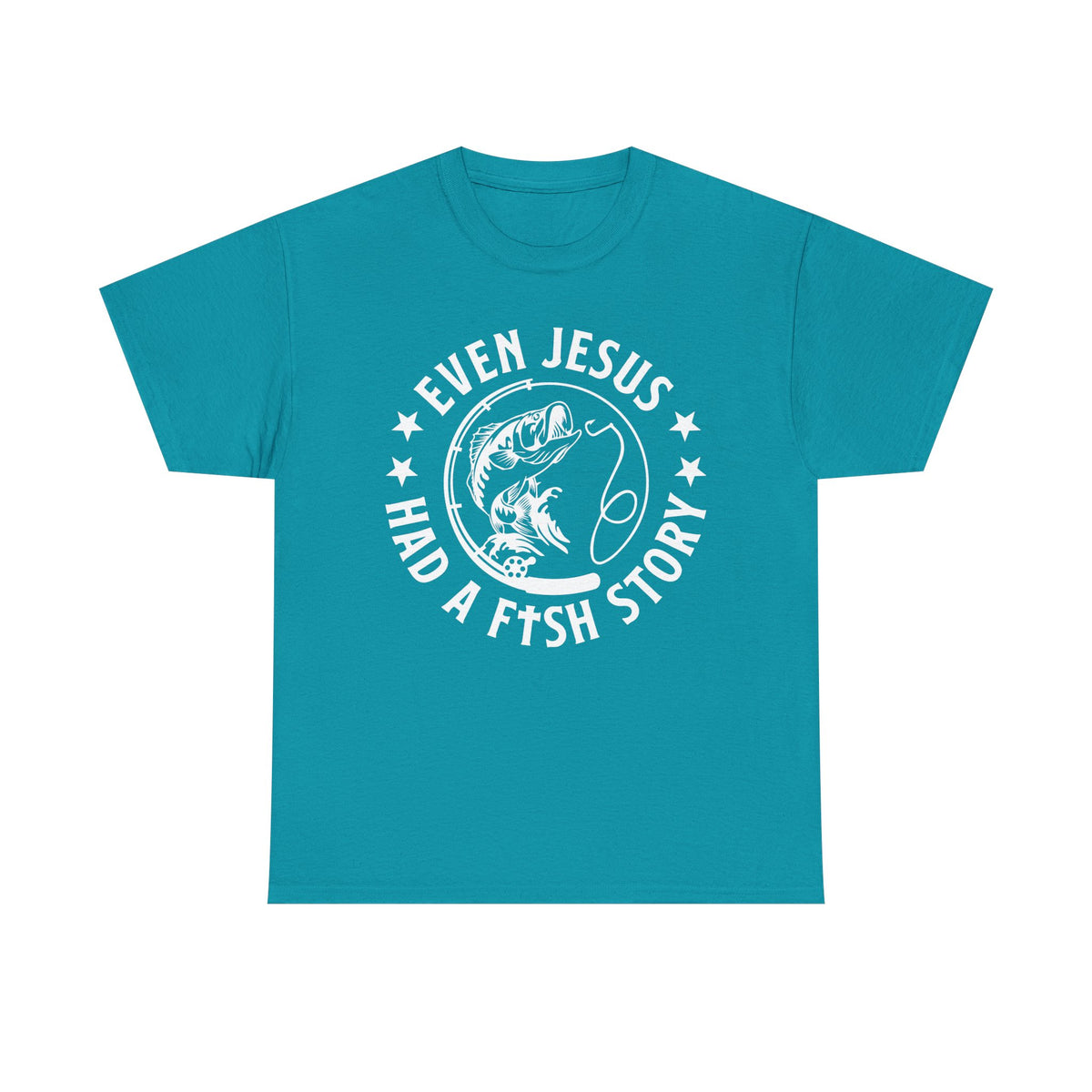 Even Jesus Had a Fish Story T-Shirt | Christian Fishing Tee – White