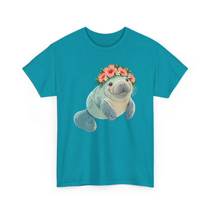 Chubby Mermaid Flower Crown Manatee T-Shirt