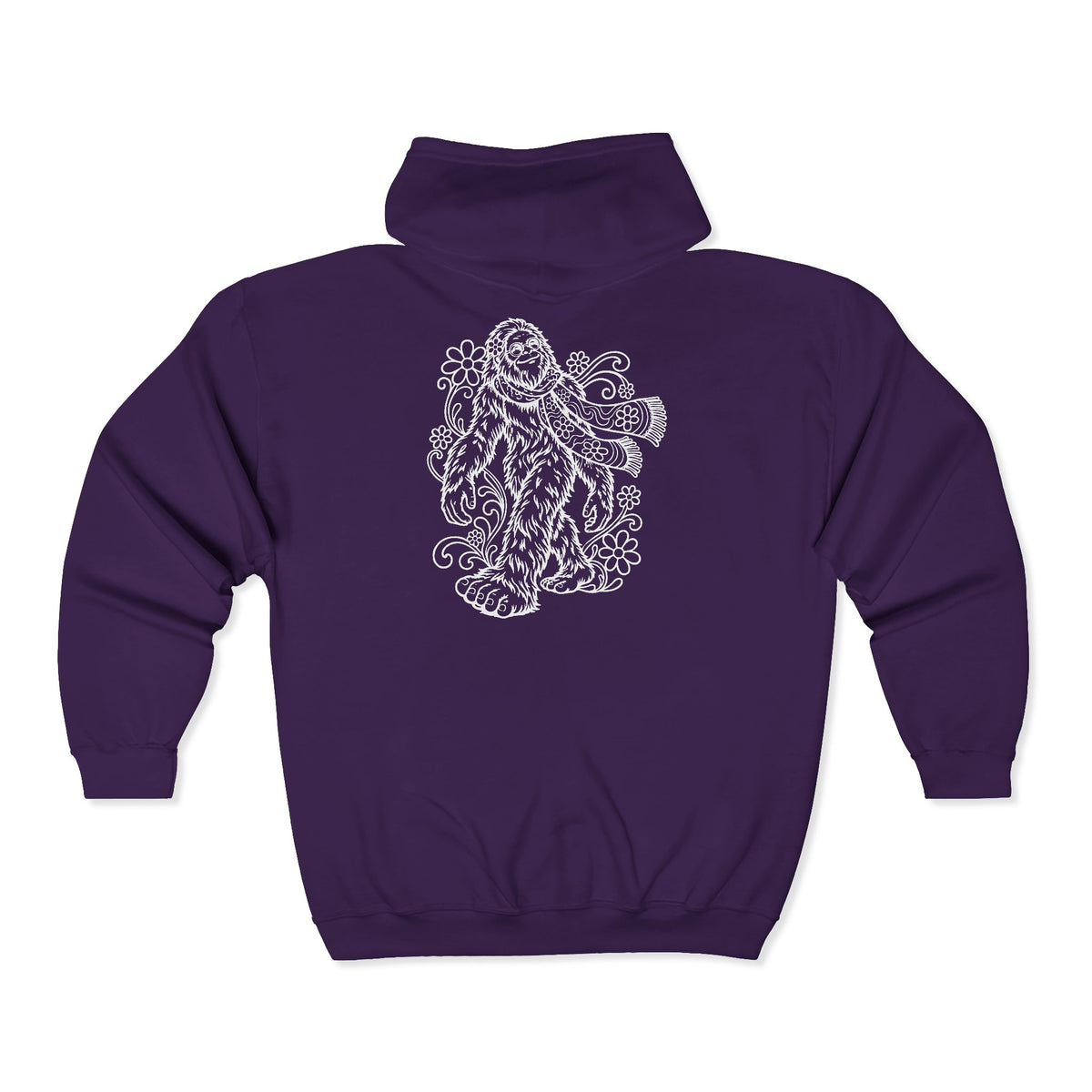 Groovy Spectacled Sasquatch Zip-Up Hoodie