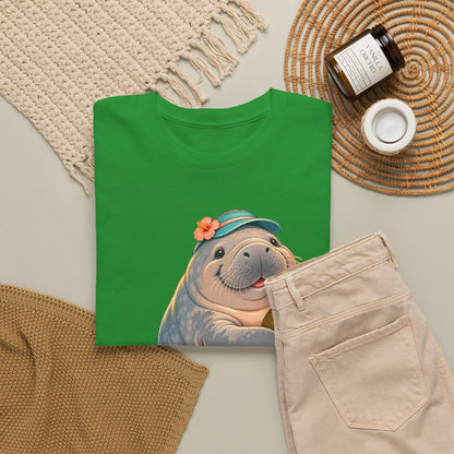 Chubby Mermaid Tropical Day Off Manatee T-Shirt
