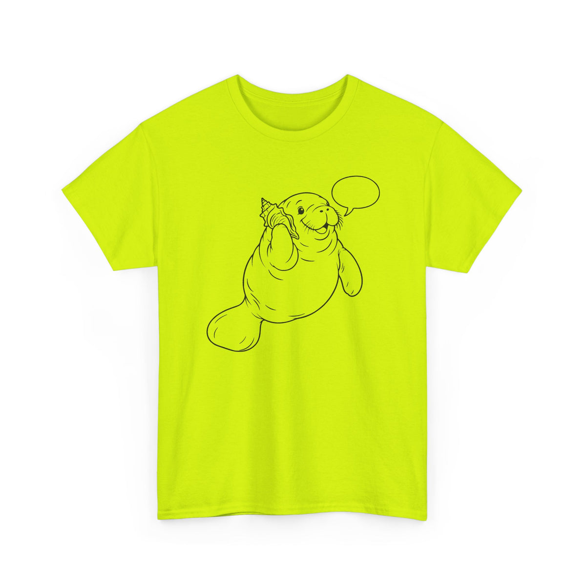 Chubby Mermaid Shell Phone Manatee T-Shirt