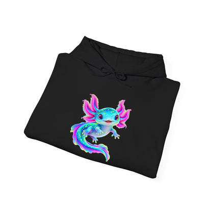 Electric Axolotl in Motion Pullover Hoodie