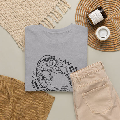 Retro floating manatee mascot T-Shirt