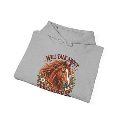 Will Talk About Horses – Safety Green/Pink Gildan 18500 Hoodie | 019
