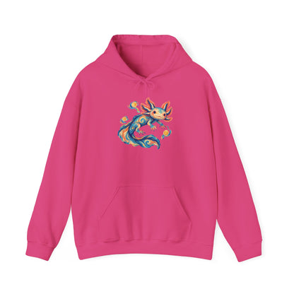 Starwater Axolotl in Turquoise and Coral Pullover Hoodie