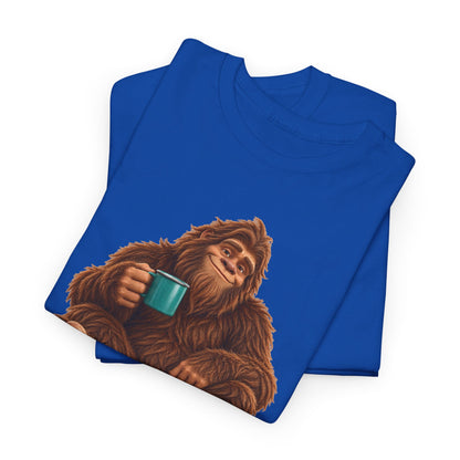 Cozy Camper Bigfoot with Teal Mug T-Shirt