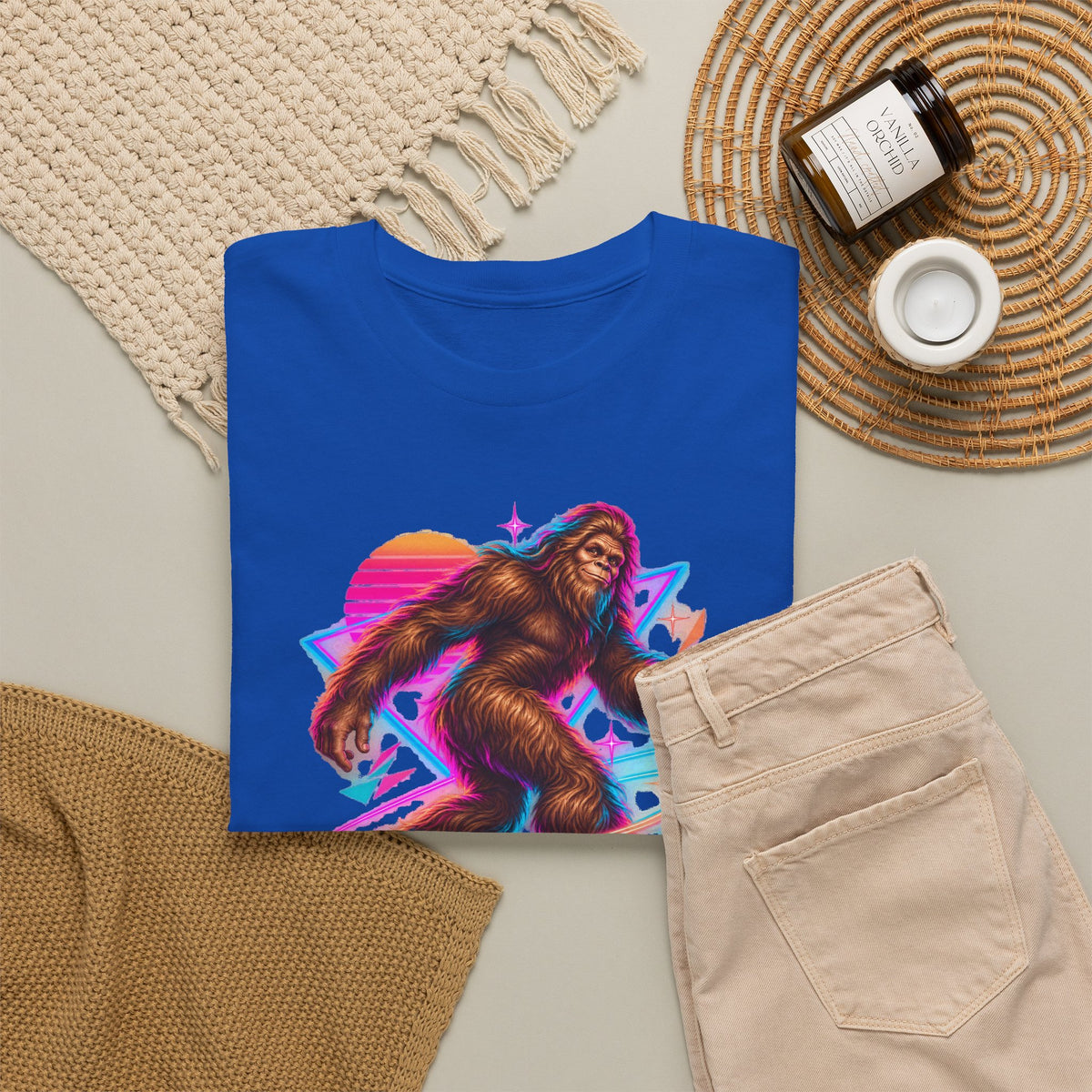 Neon Bigfoot on Roller Skates T-Shirt