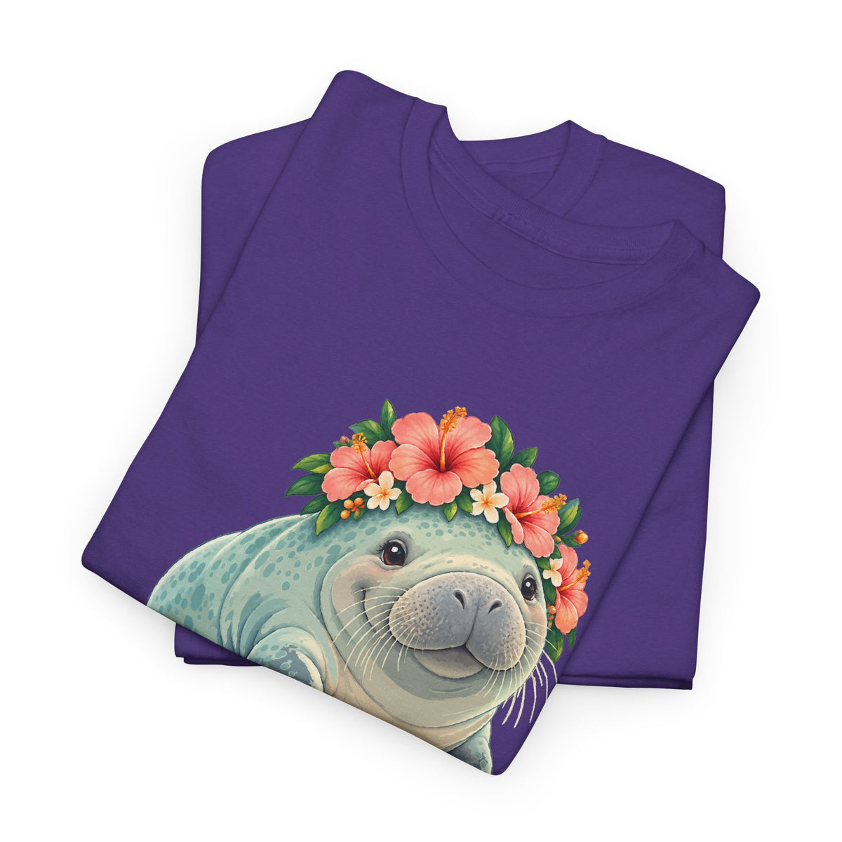 Chubby Mermaid Flower Crown Manatee T-Shirt