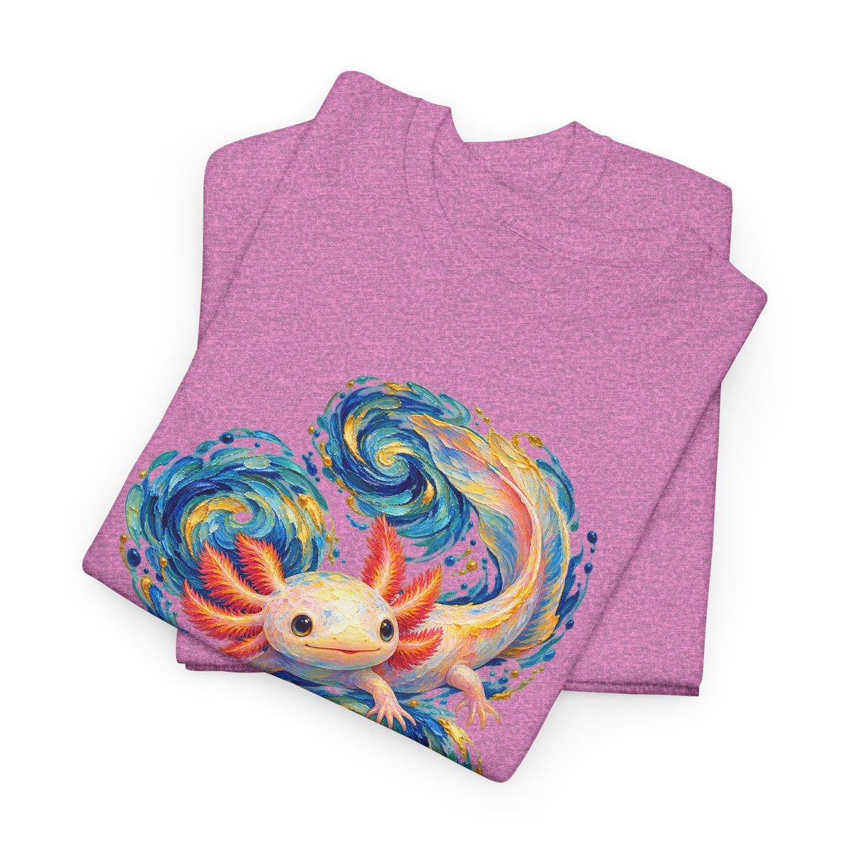 Swirling Axolotl in Turquoise Currents T-Shirt