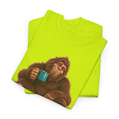 Cozy Camper Bigfoot with Teal Mug T-Shirt