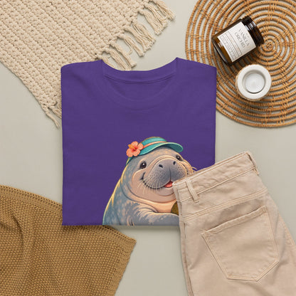 Chubby Mermaid Tropical Day Off Manatee T-Shirt