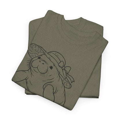 Chubby Mermaid Sunhat Sea Cow Manatee T-Shirt