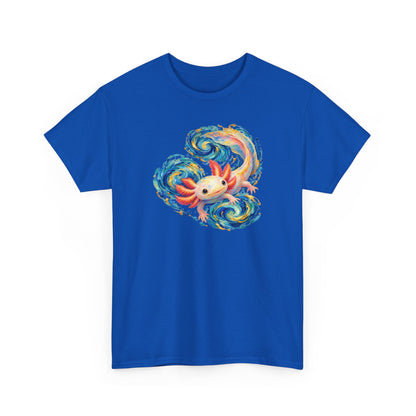 Swirling Axolotl in Turquoise Currents T-Shirt