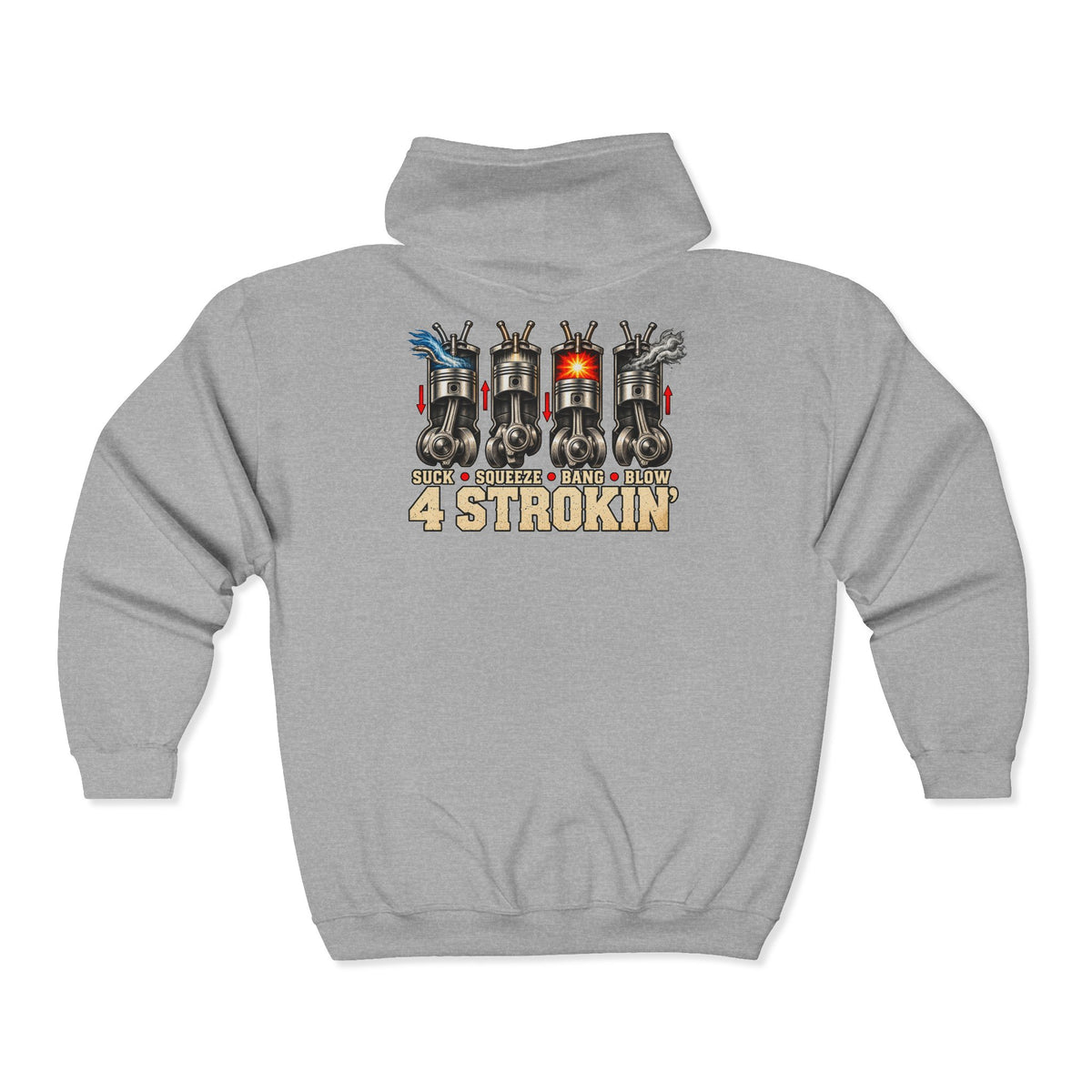 Four Strokin’ – Gildan 18600 Zip-Up Hoodie | 005