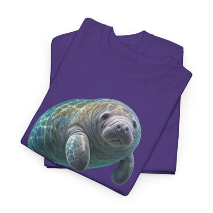 Curled Manatee in Turquoise Light T-Shirt