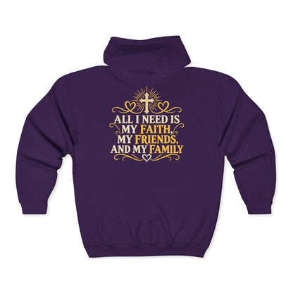 Faith Friends Family – Gildan 18600 Zip-Up Hoodie | 013
