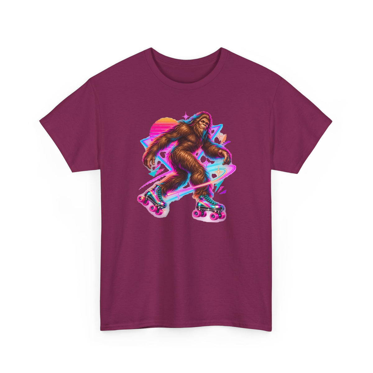 Neon Bigfoot on Roller Skates T-Shirt