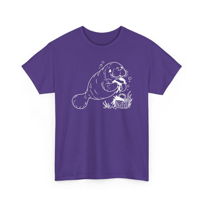 Chubby Mermaid Picnic Paddle Manatee T-Shirt