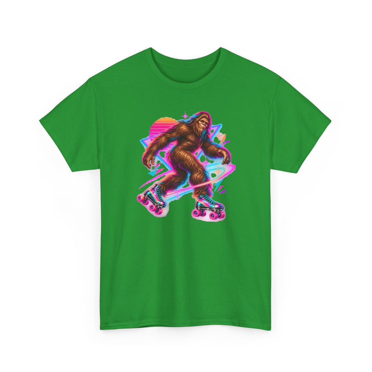 Neon Bigfoot on Roller Skates T-Shirt