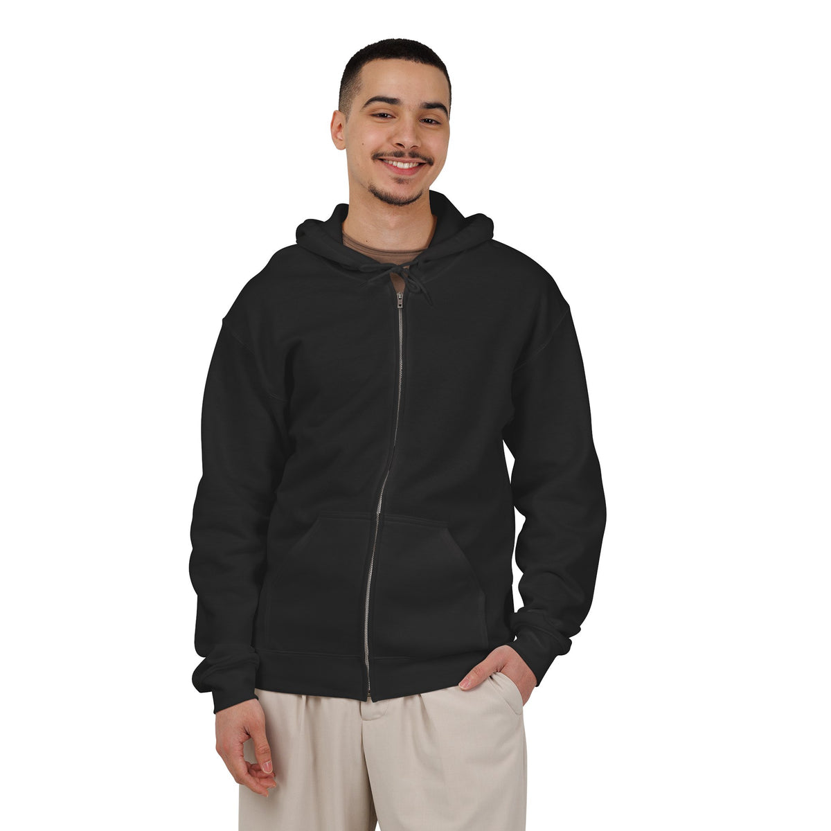 Thanksgiving T-Rex Gildan 18600 Zip-Up Hoodie