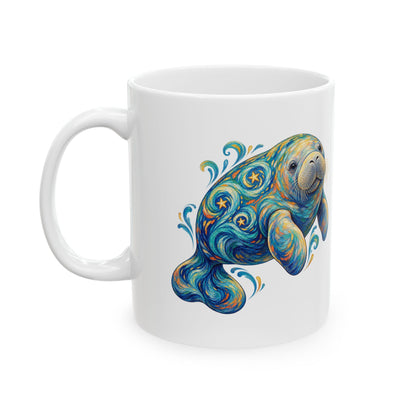 Swirling Moon-Tide Manatee Mug