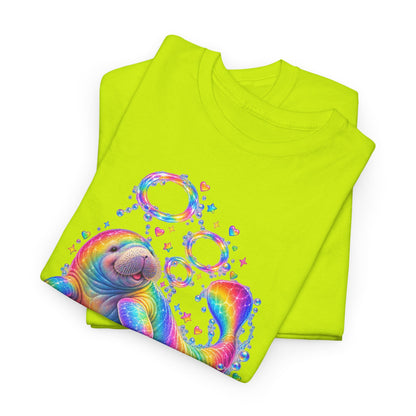 Rainbow Manatee Bubble Flip T-Shirt