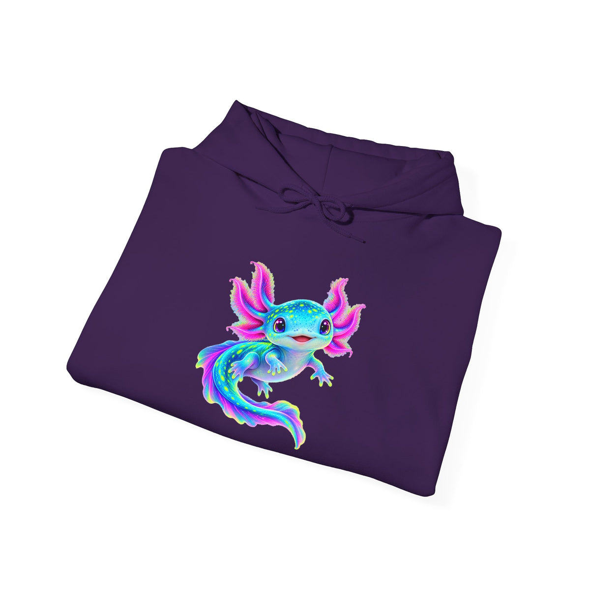 Electric Axolotl in Motion Pullover Hoodie