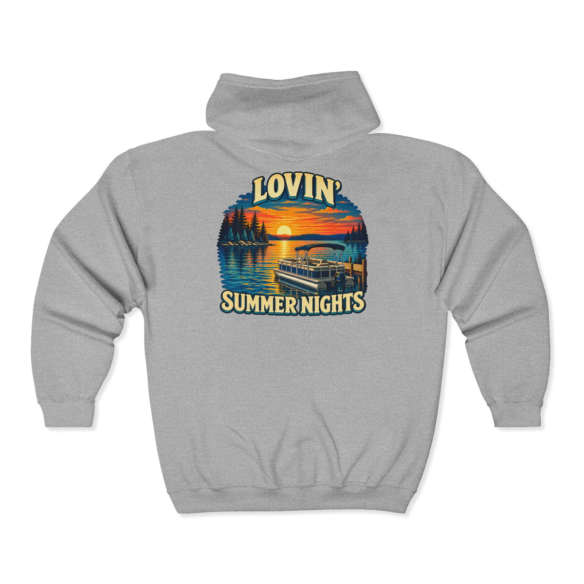 Lovin’ Summer Nights Pontoon – Gildan 18600 Zip-Up Hoodie | 004a-v2