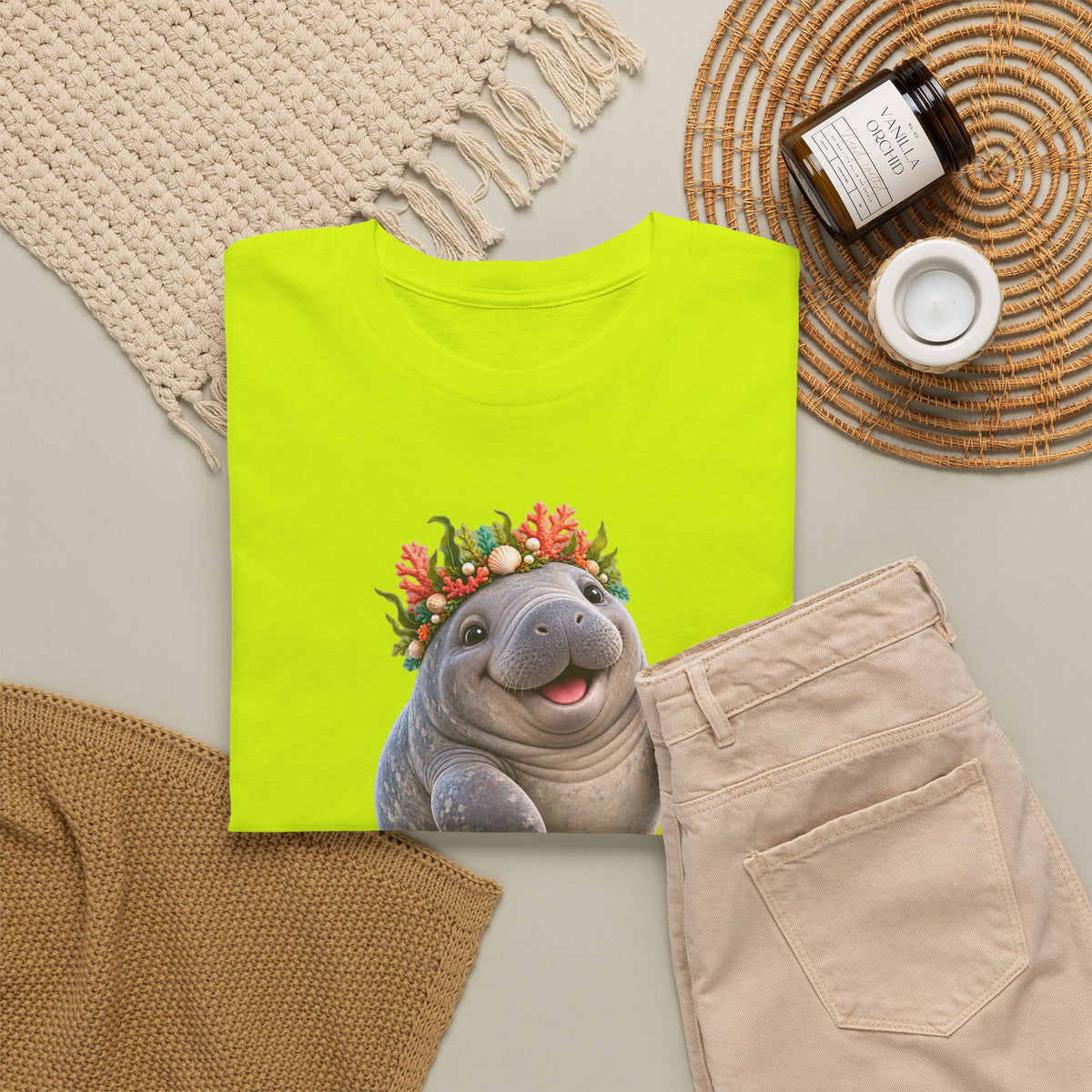 Cheerful Coral Crown Manatee T-Shirt