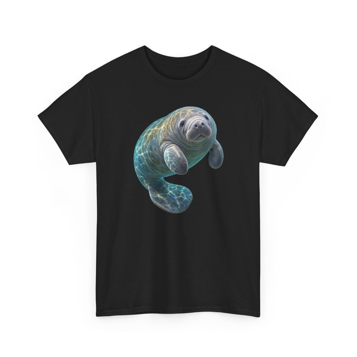 Curled Manatee in Turquoise Light T-Shirt