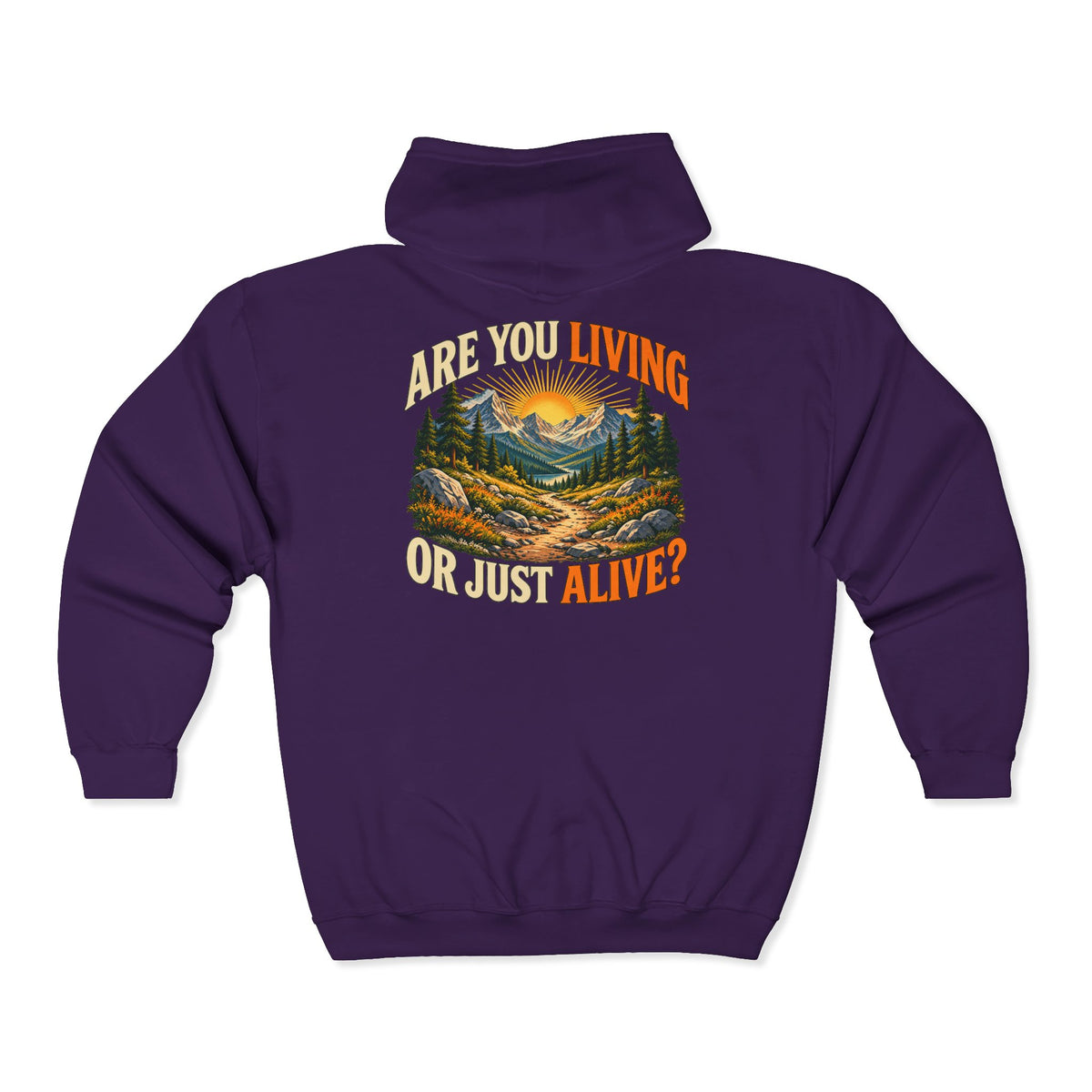 Living or Just Alive – Gildan 18600 Zip-Up Hoodie | 009