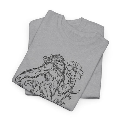 Swaying Sasquatch with a Flower T-Shirt