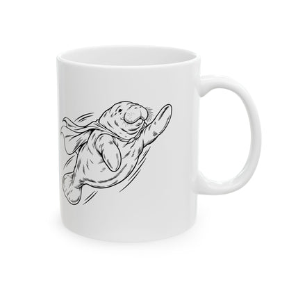 Chubby Manatee Takes Flight Mug