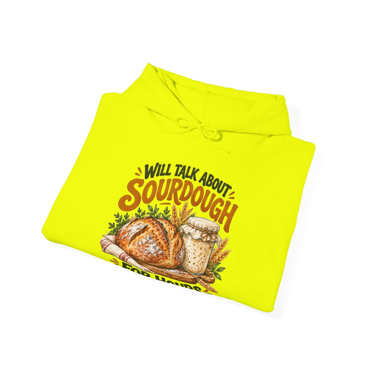 Will Talk About Sourdough – Safety Green/Pink Gildan 18500 Hoodie | 017