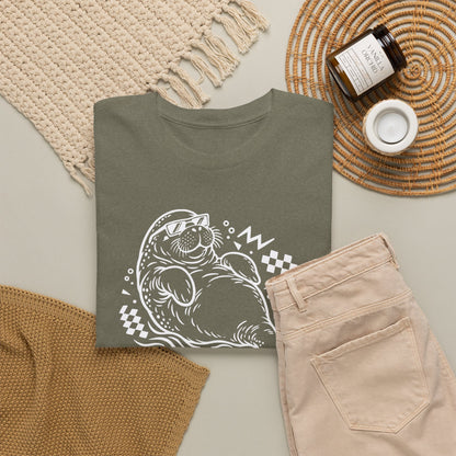 Retro floating manatee mascot T-Shirt