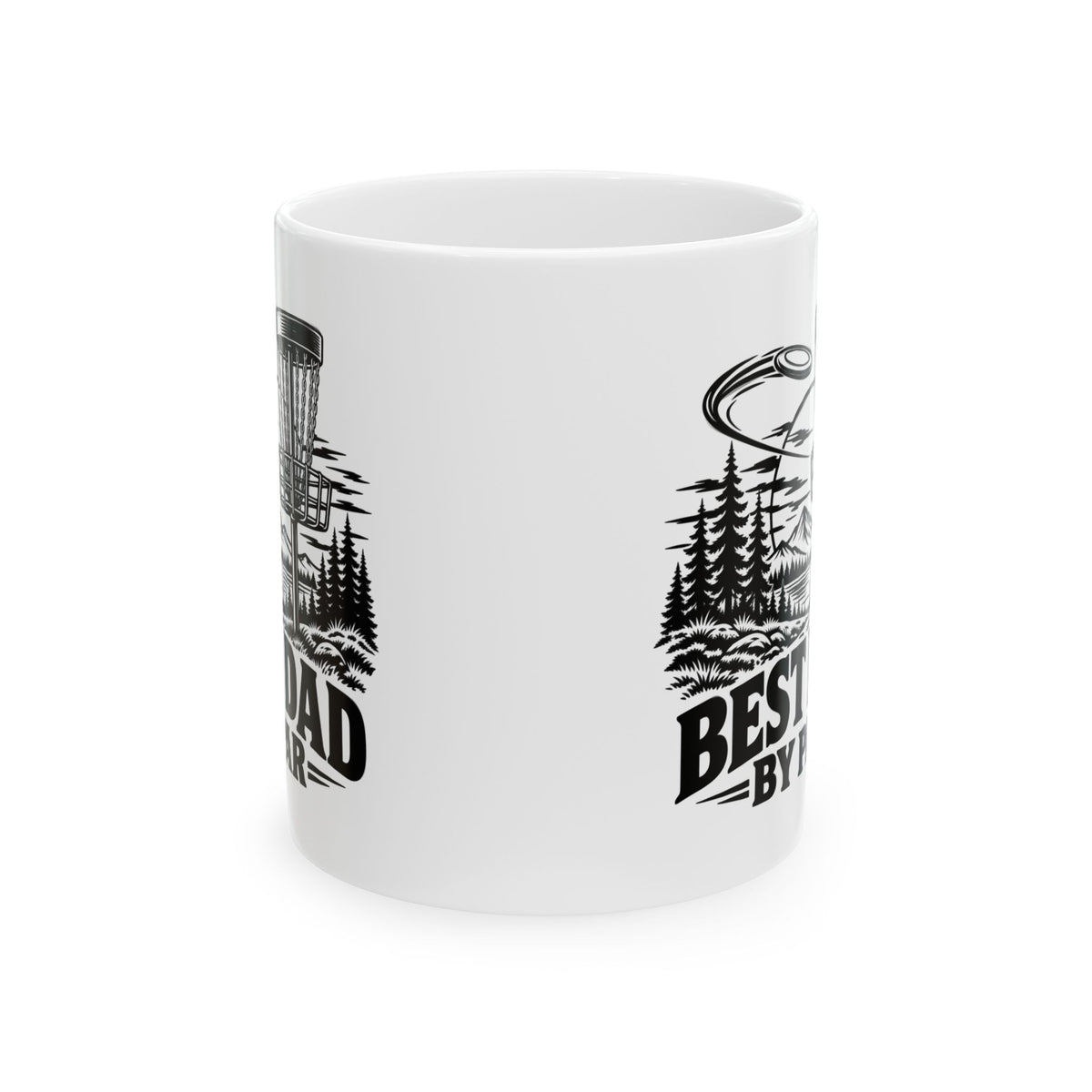 Best Dad by Par – One-Color Disc Golf Ceramic Mug, 11 oz | 043a