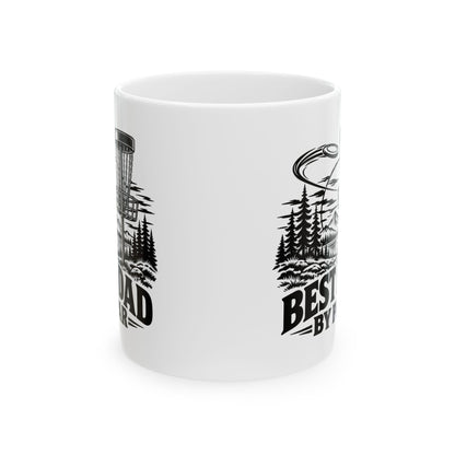 Best Dad by Par – One-Color Disc Golf Ceramic Mug, 11 oz | 043a