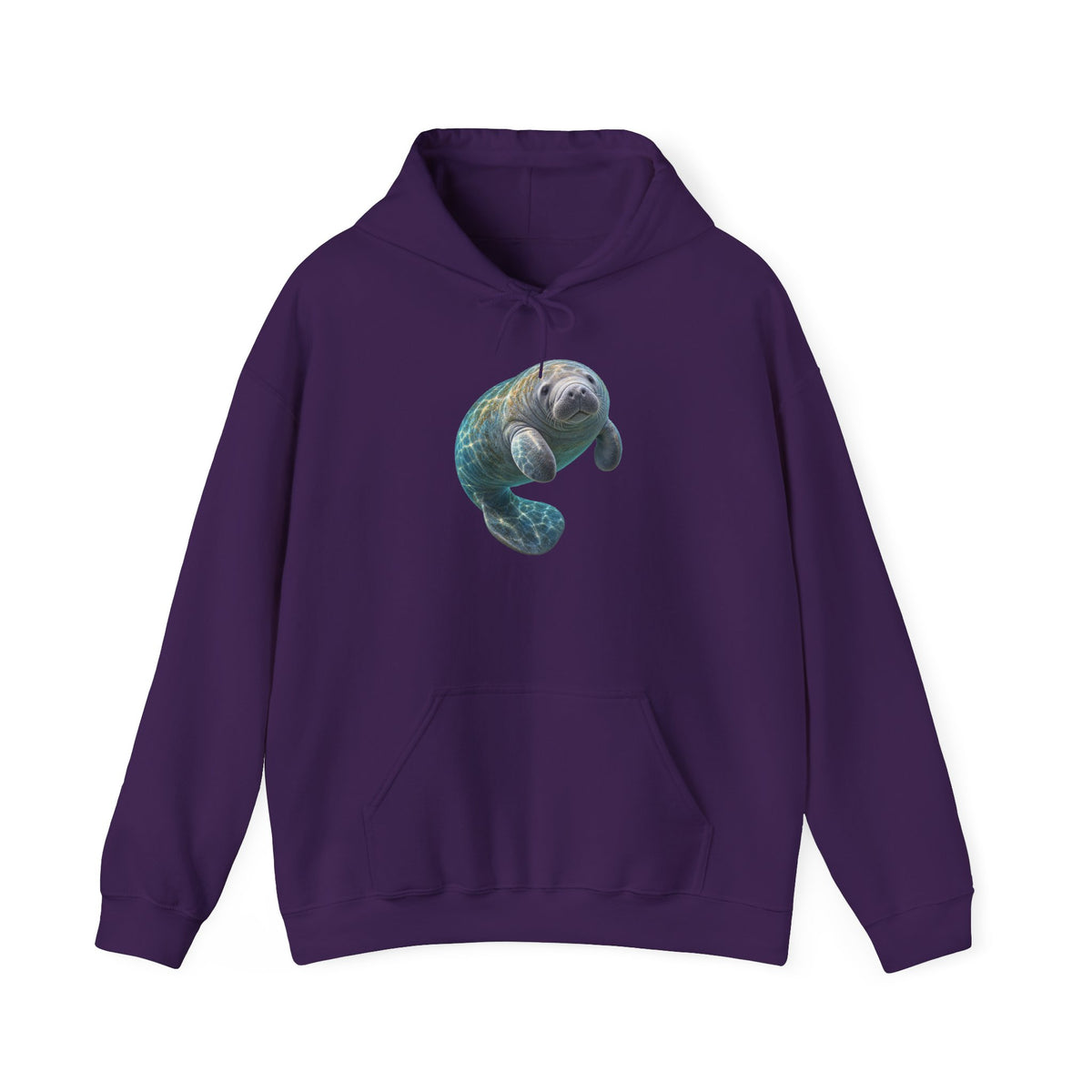 Curled Manatee in Turquoise Light Pullover Hoodie
