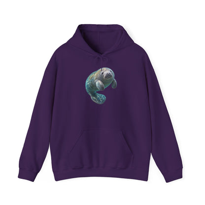 Curled Manatee in Turquoise Light Pullover Hoodie