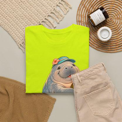 Chubby Mermaid Tropical Day Off Manatee T-Shirt